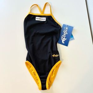 NWT Dolfin Reversible Swimsuit Girls size 22 or‎ 5